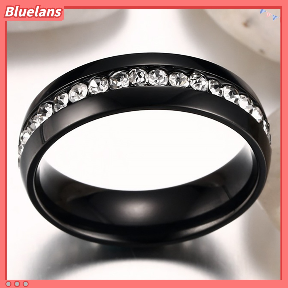 Cincin Berlian Imitasi Bahan Stainless Steel Untuk Pria Dan Wanita