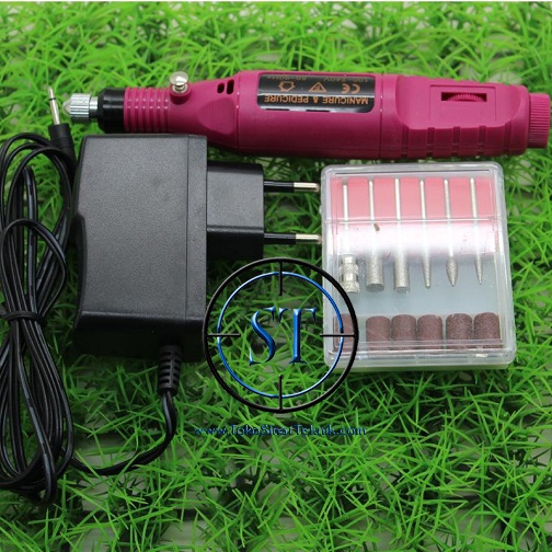 Mesin Bor Mini Grinder Grafir Potong Gerinda Ukir + Adaptor + Mata Bor Set Gerinda Grinder Manicure Pedicure Amplas