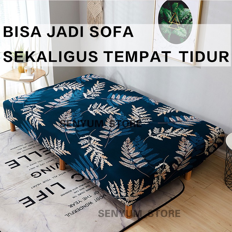 Cover Sofa Bed Sarung Sofa Bed SOFA COVER  ELASTIS Tahan Kotoran Motif Polos