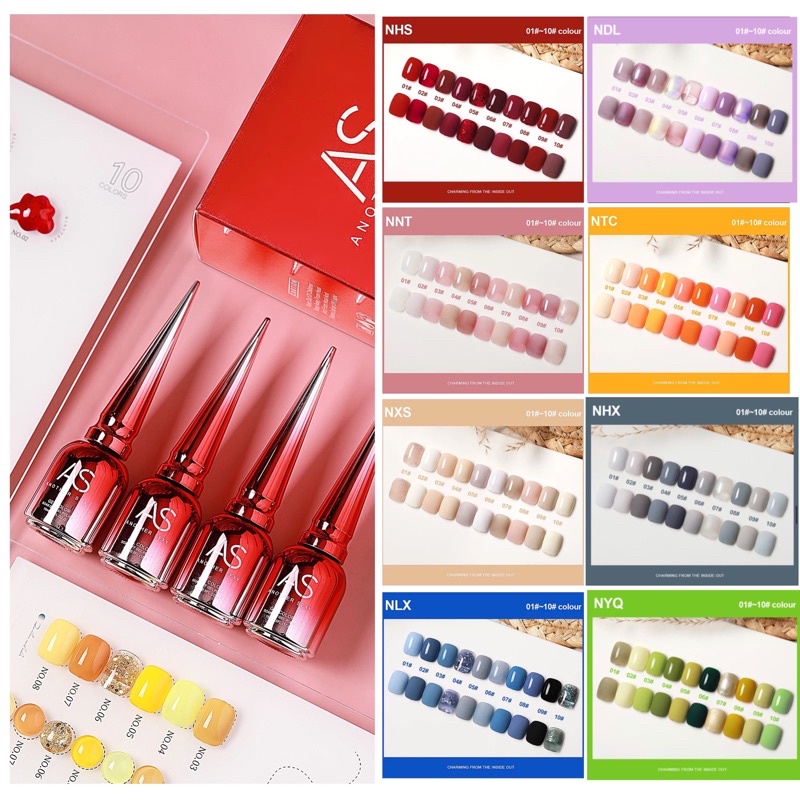 AS SERIES 10 WARNA NAIL GEL POLISH KUTEK GEL SOAK OFF UV GEL