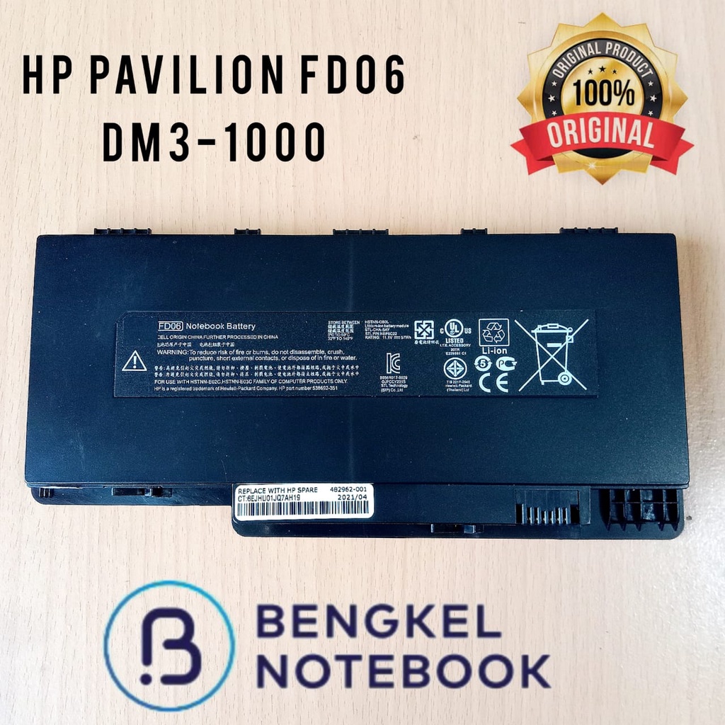 Baterai HP Pavilion DM3-1000 DV4-3000 FD06 HSTNN-DBCL HSTNN-DB0L HSTNN-UB0L HSTNN-OB0L HSTNN-E02C HSTNN-E03C 538692-251 538692-351 538692-541