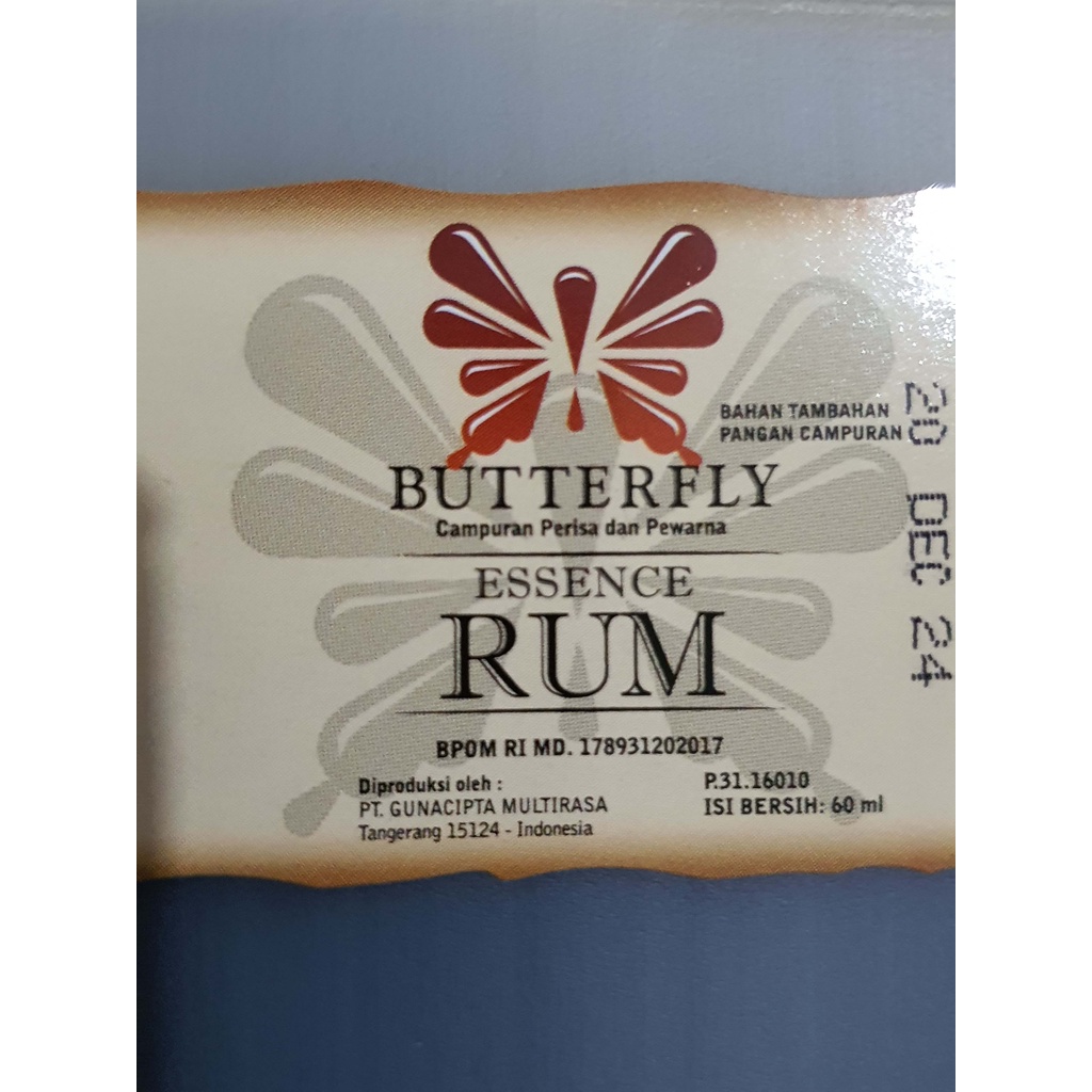 Koepoe Koepoe Rum Jamaica 1 Ltr Butterfly Rhum Essence Bahan Kue