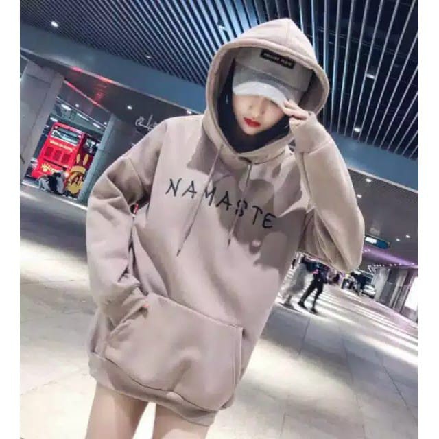 Namaste Sweater Hoodie Wanita//Namaste Tren Masakini-Moka