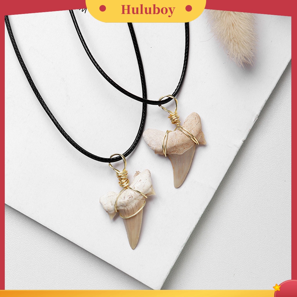 Hu Hu Hu Hu Hu Alat Bantu Pasang Kacamata♡ Kalung Liontin Bentuk Gigi Hiu Bahan Alloy Untuk Harian