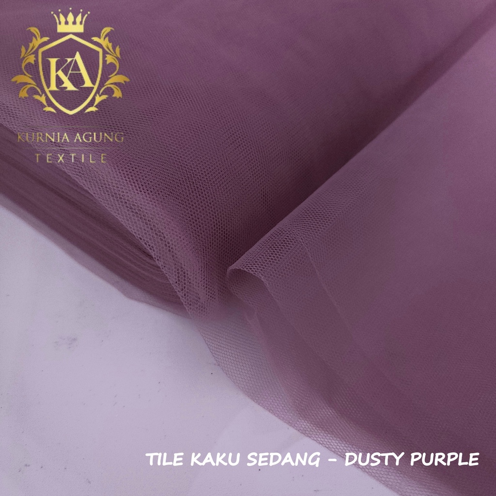 Tulle Bungkus Souvenir Bahan Tile Kaku Sedang Meteran Warna DUSTY PURPLE Lebar 1.25m