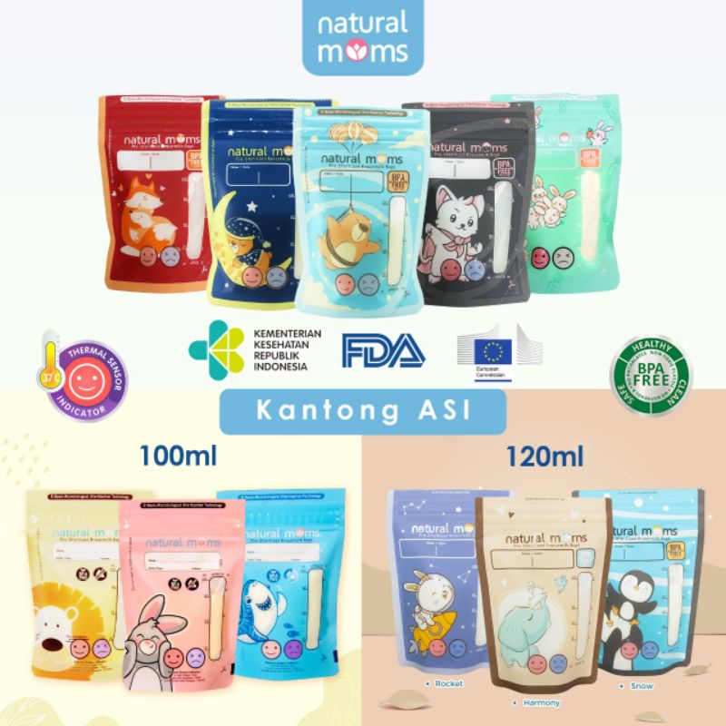 Natural Moms Breastmilk Storage Bag Kantong ASI 100 ml &amp; 200 ml Isi 30