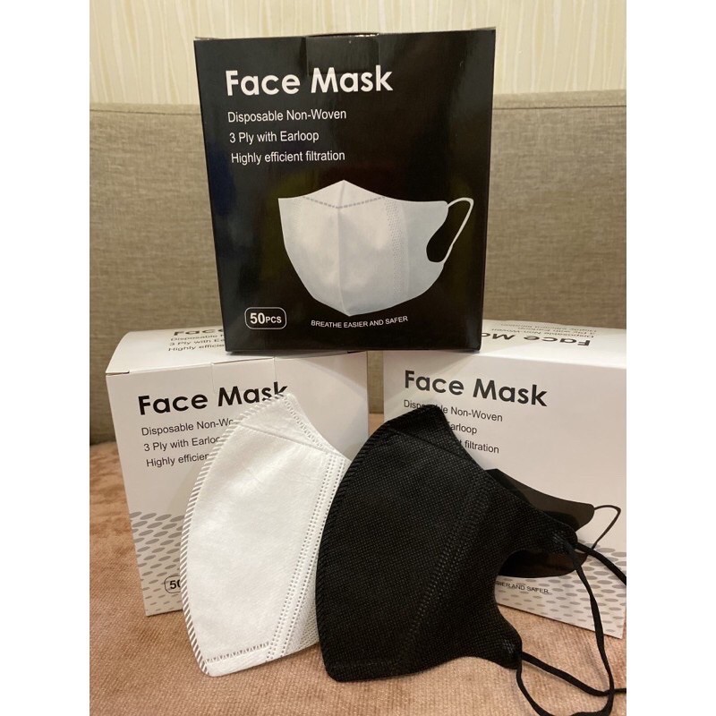 Masker Duckbill Garis hitam putih