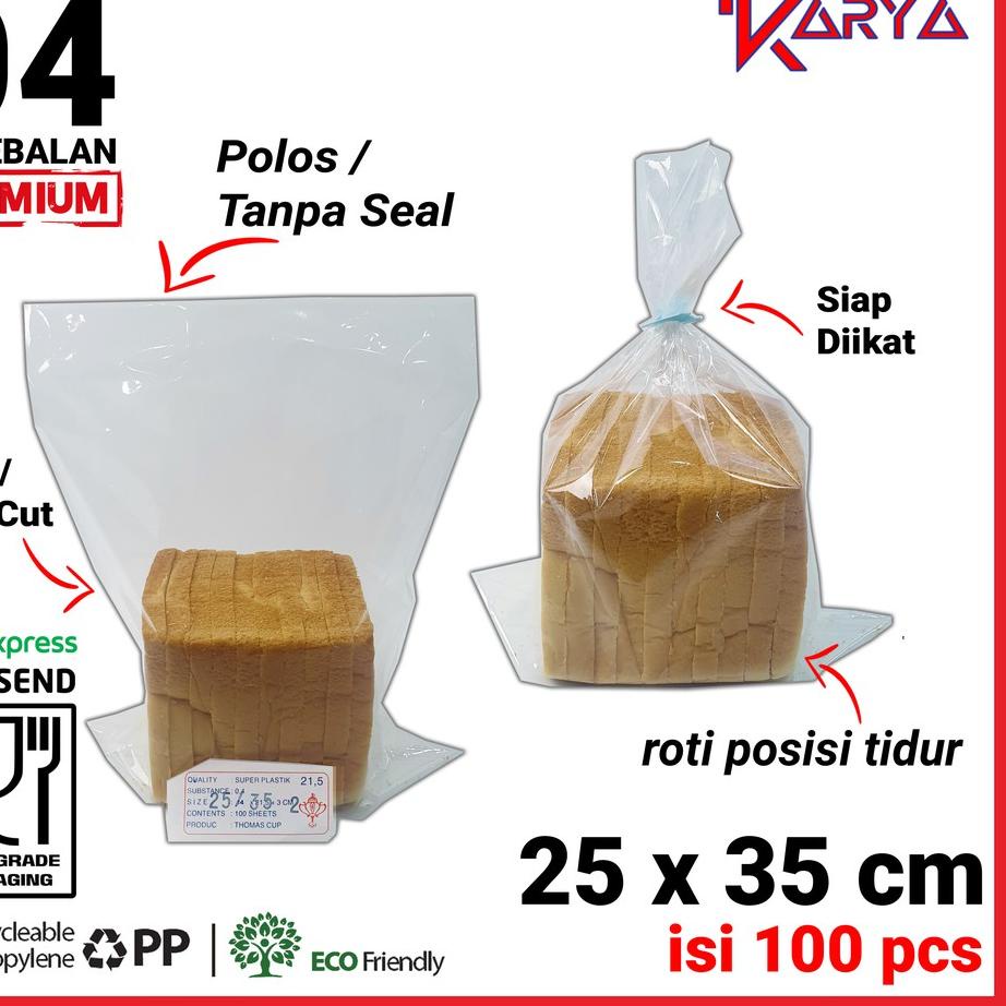 

25x35 cm Plastik OPP TEBAL (POLOS/Tanpa LEM) | Plastik Roti Tawar 370 gr | Kemasan Roti Tawar Bening