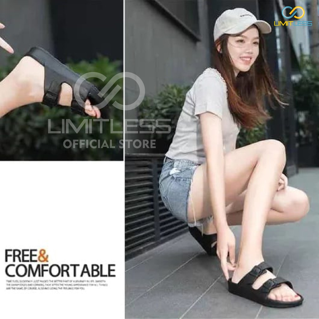 Sendal Wanita Selop Korean Sandal Wanita Slip On Sandal Birken Cewek Casual Sendal Limitless