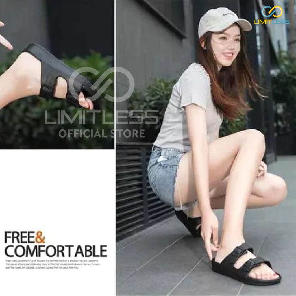 Sendal Slop Wanita Kekinian Terbaru 2023 Sandal Slip On Cewek Limitless Sandal Wanita Selop Empuk Rumahan Briken