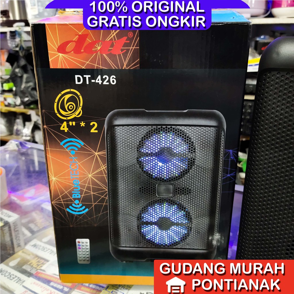 Speaker bluethoot DAT DT 426 4&quot; double speaker ganda aktif Seperti GMC Meeting pengeras suara