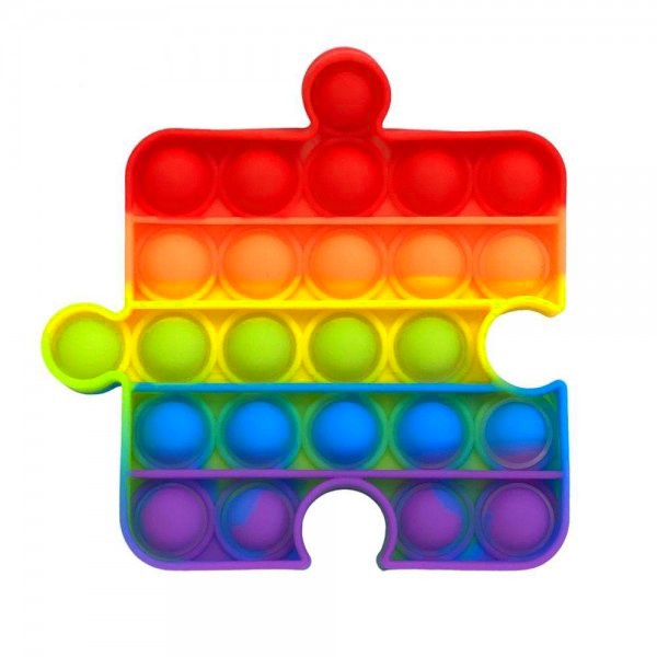 Mainan Buble Sensorik Push Pop It Fidget Toy Rainbow-Puzzle