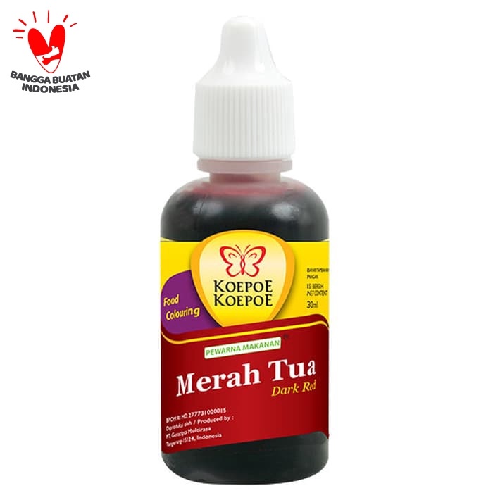 

KOEPOE PEWARNA MAKANAN MERAH FOOD COLOR MERAH ROSE CABE TUA 30 ML
