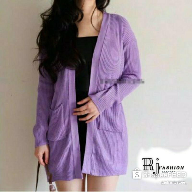 DISCON!!CARDIGAN RAJUT WANITA /LONG CARDIGAn BELLE /CardIgan Oversize /Cardigan Outer wanita /discon-Unggu lilaq