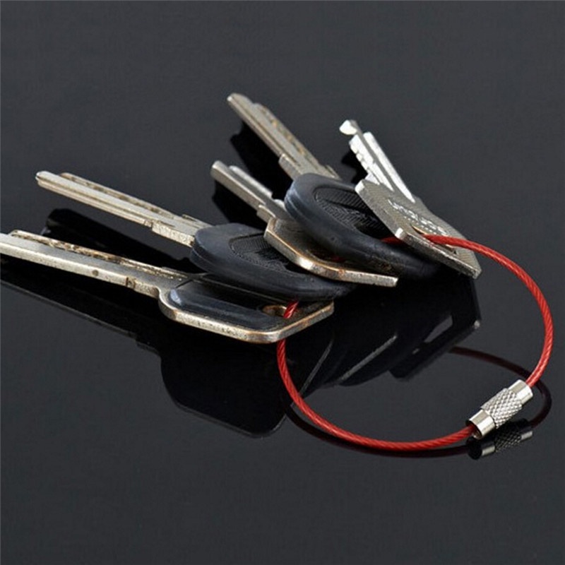 (Happy) 5pcs Gantungan Kunci Kawat Stainless Steel Untuk Outdoor / Hiking