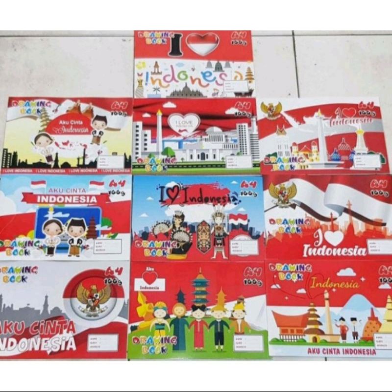 

Buku gambar A4 corak Aku Cinta Indonesia