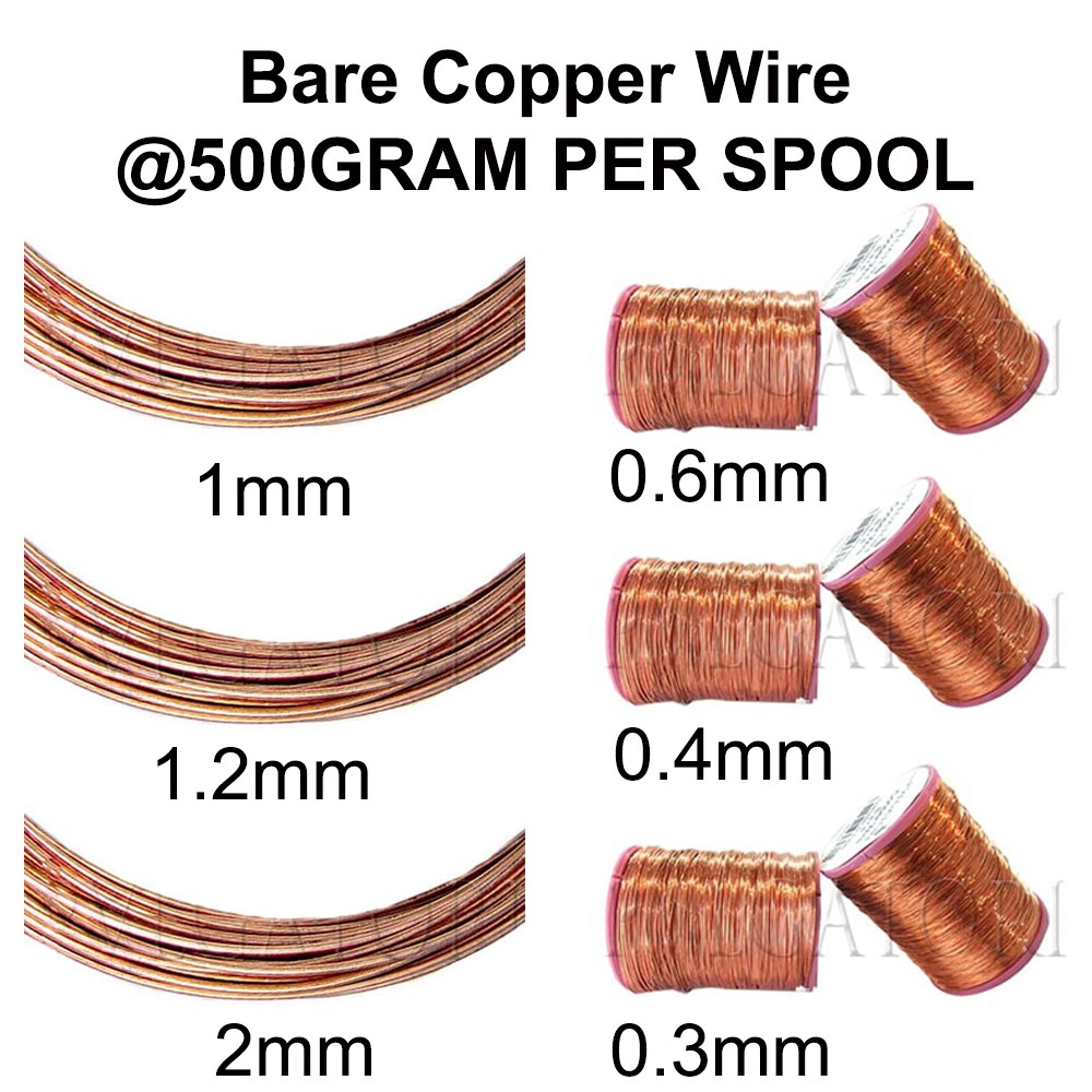 Bare Copper Wire Per Spool 500 Gram Non Enamel Telebit