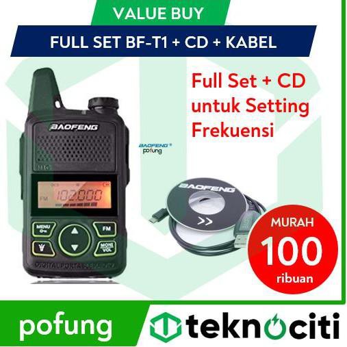 ☻ POFUNG T1 Plus CD Walkie Talkie Mini 1W 20 Ch UHF / Radio HT Pro BF-T1 by Fujian Baofeng ➫