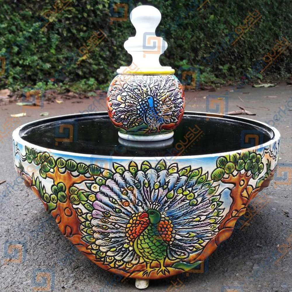 Tebok Lovebird Ukir Cukit Motif Merak - Sangkar Burung Love Bird