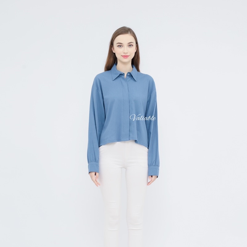 Emira Basic Shirt Linen Crinkle Valiable (M-XXL)