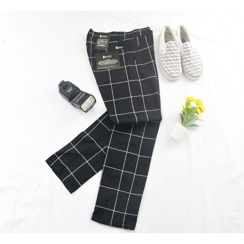 CELANA PANJANG TARTAN SEMI WOL ORIGINAL DISTRO MOTIF KOTAK KOTAK [COD]