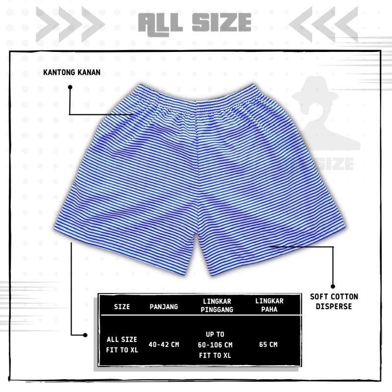 [ 45 MOTIF ] celana pendek boxer/kolor santai pria/wanita remaja/dewasa motif kotak/keramik hitam putih biru-M-44