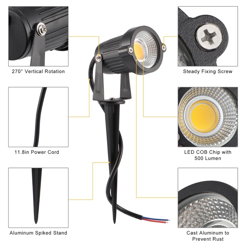 Lampu LED Taman Halaman Teras Outdoor Sorot 5W Watt Tancap Spot Spotlight Garden Park Light Lamp