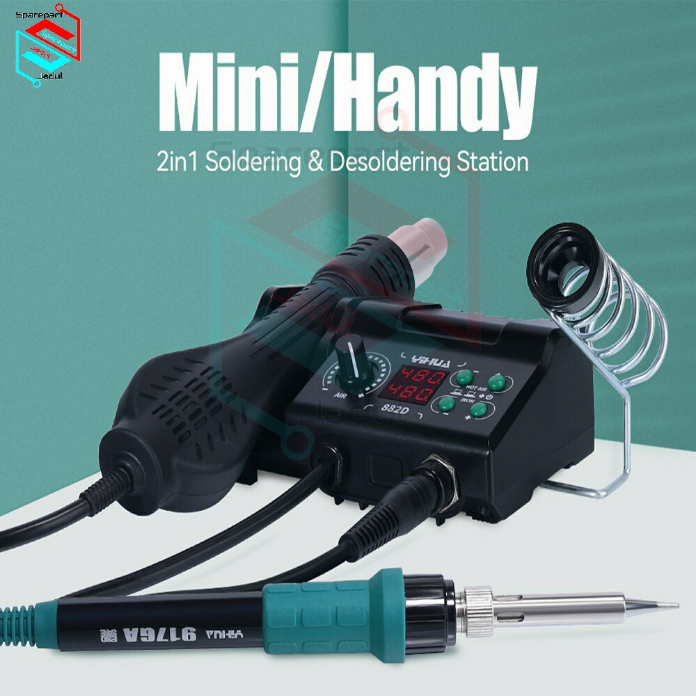 Blower Yihua 882D Mini Upgrade Solder Uap Hot Air Rework Station 79238