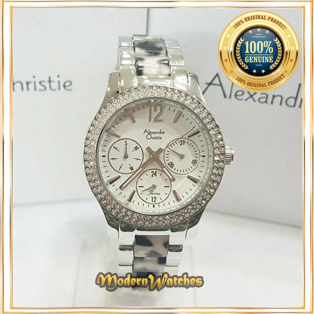 Jam Tangan ORI Wanita Alexandre Christie AC 2463 Merah Silver Purple Ungu Hitam Alexander Terlaris