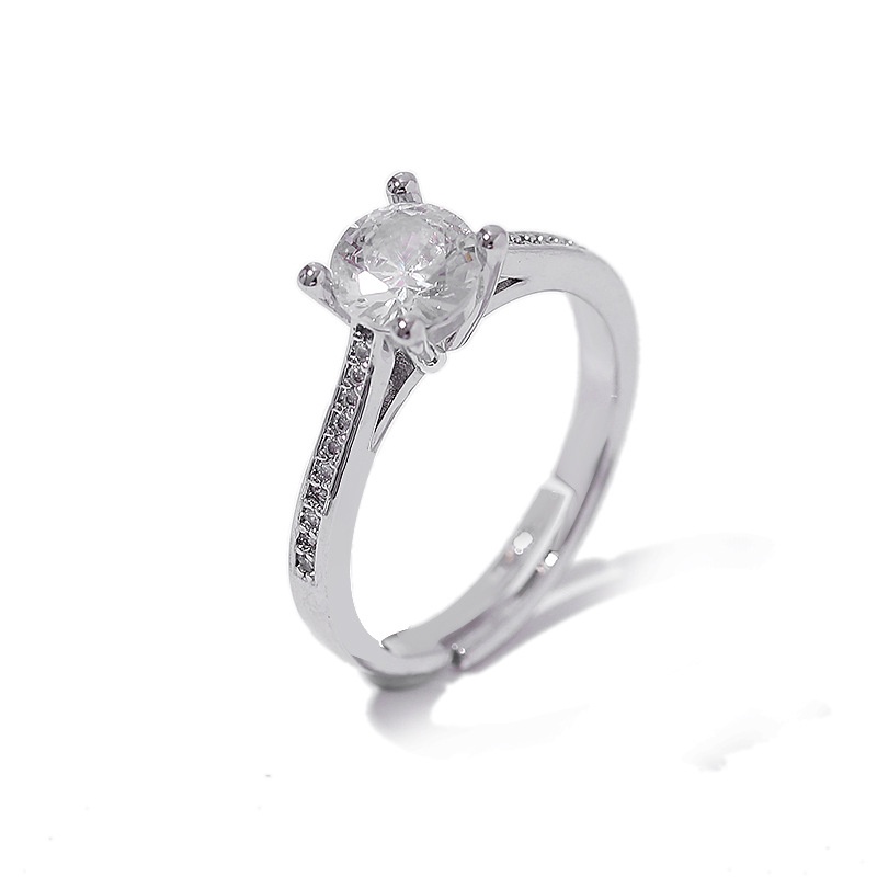 Empat cakar imitasi diamond cincin berlian pernikahan diamond cincin pasangan Cincin Baru beberapa h