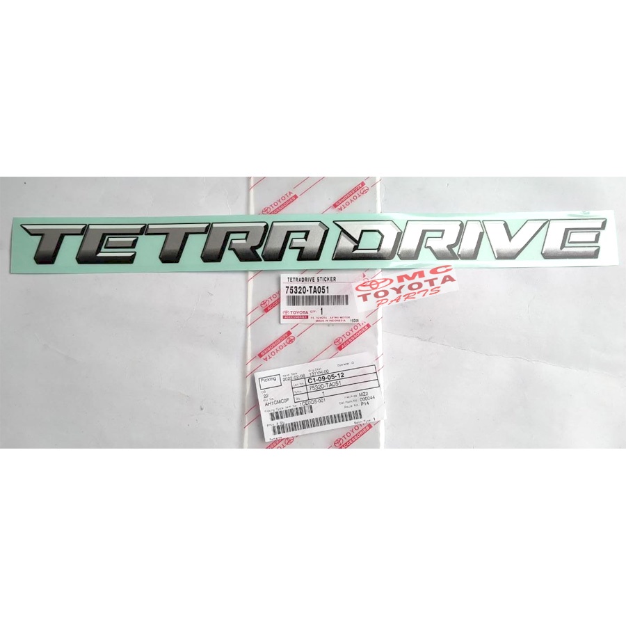 Stiker Sticker TETRADRIVE Fortuner VRZ 75320-TA051