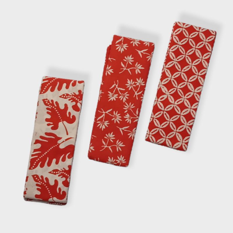 Kain Batik Cap Pekalongan Halus Tradisional Orange Merah