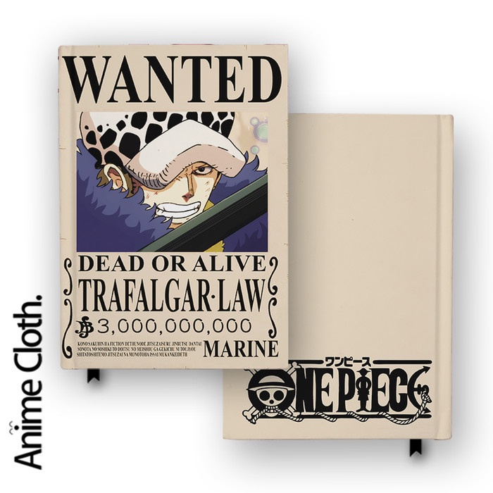 

Notebook Buku Trafalgar Law Wanted Poster One Piece Anime Custom DIary Jurnal Agenda