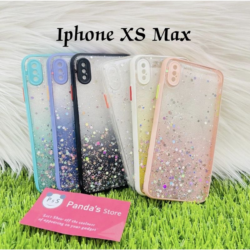 Glitter Case Iphone X, Xs, Xr, Xs Max Funny Color Dengan Pelindung Kamera (PsS)