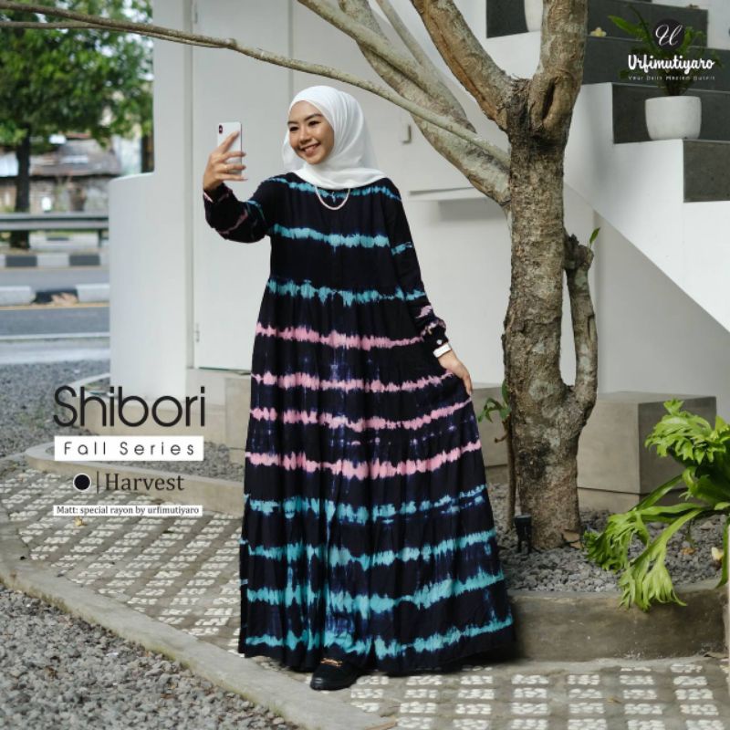 Gamis Shibori Fall Series By Urfimutiyaro// Gamis Twill Ori