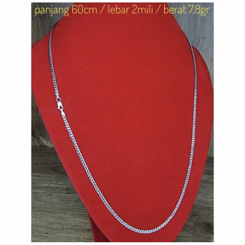 Kalung sisik naga perak 925 lapis emas putih kalung pria 60cm kalung sisik naga