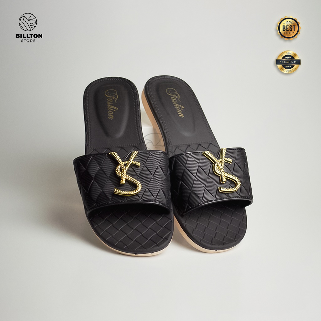 Sandal Flat Slip YS Wanita Sandal Teplek Wanita Kekinian Super Soft Rubber Quality