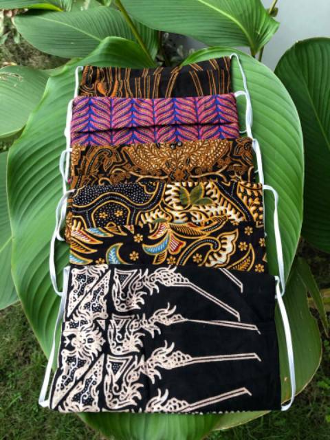 MASKER NON MEDIS FULL KATUN | MASKER  MOTIF BATIK MODEL HIJAB