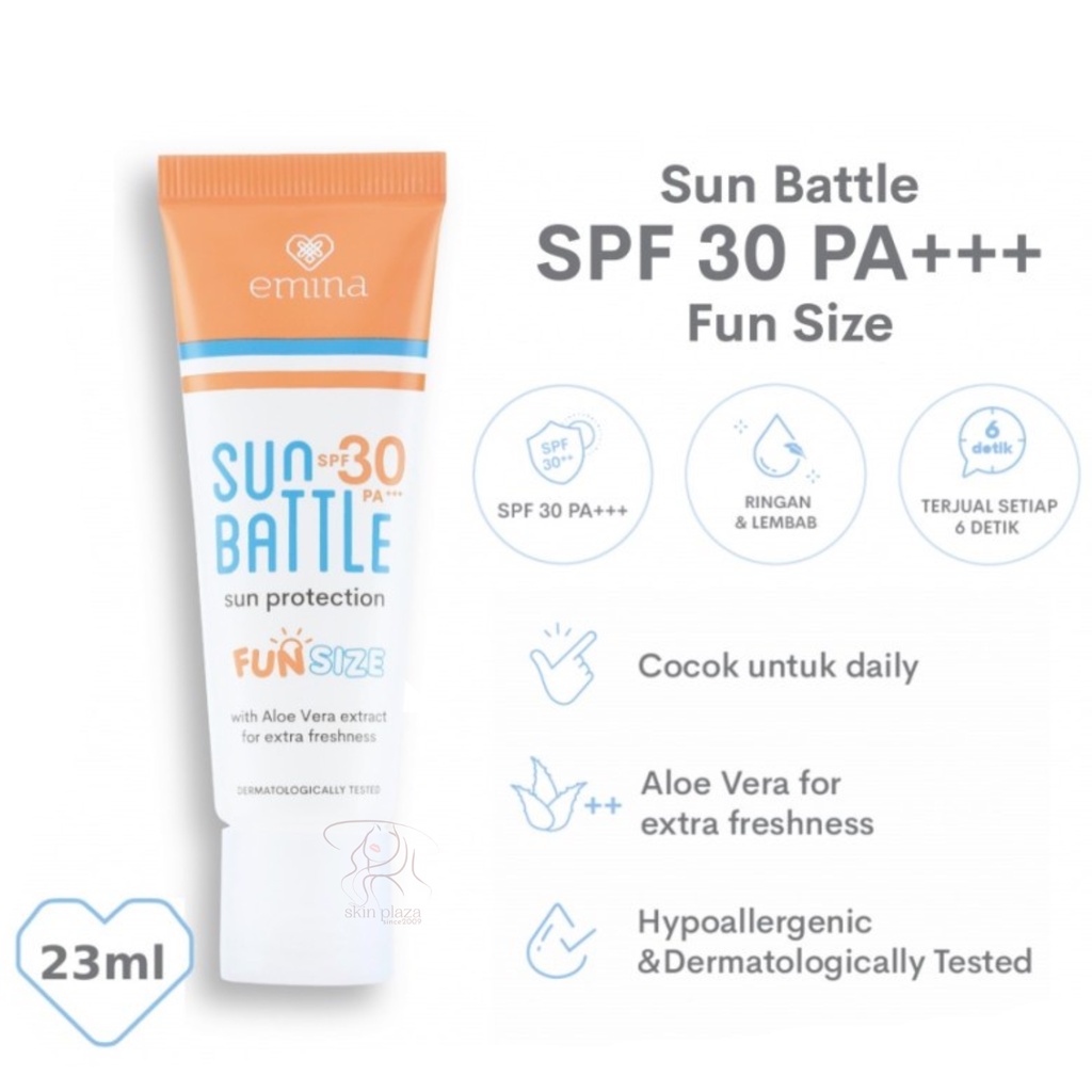 ORIGINAL Sunblock Emina Sun Battle Skin Buddy SPF 30 60ml | SPF 45 30ml | Fun Size 23ml Sun Protection Sunblock Wajah Dan Badan