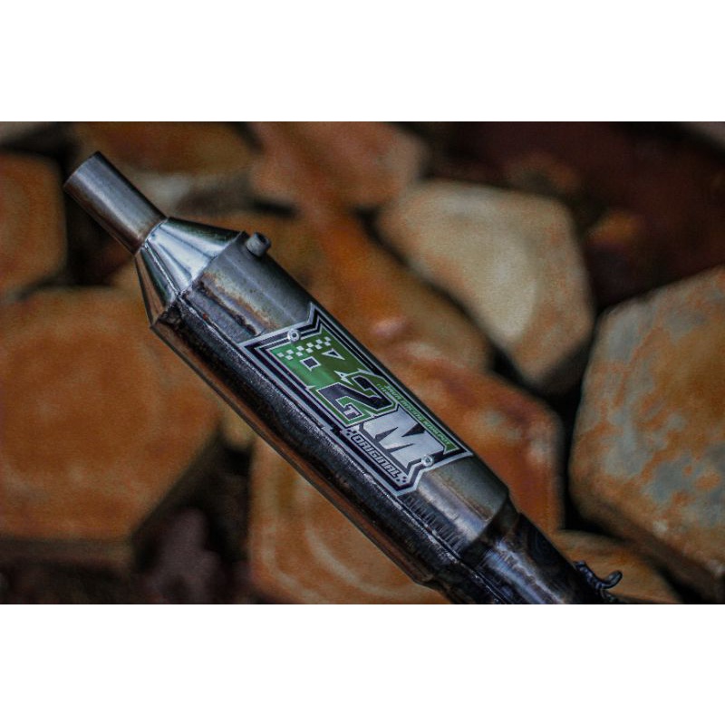 knalpot rx king knalpot kolong 3v3 plat karat b2tm racing ujung chrome original knalpot b2tm-4