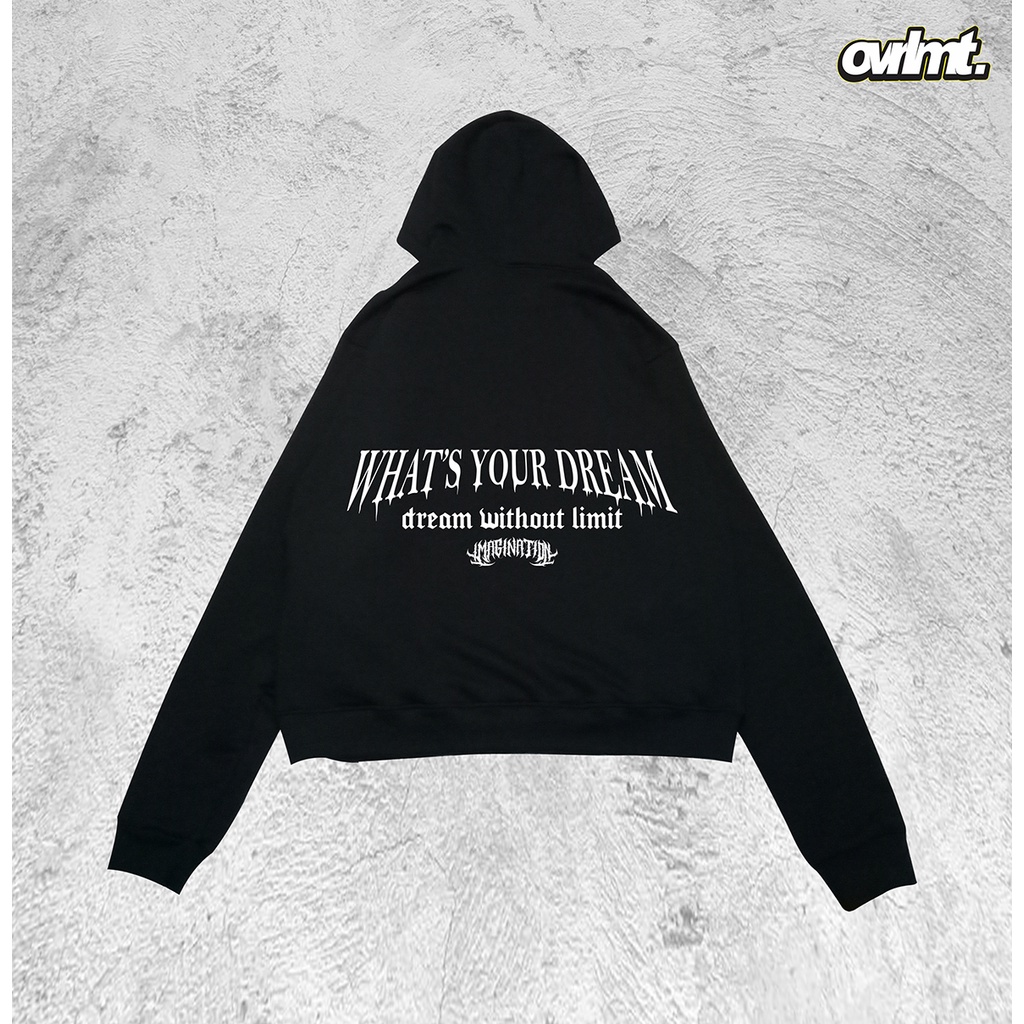 OVERLIMIT CROP HOODIE OVERSIZE UNFINISHED | BILLIE EILLISH | BLACK | OVERLIMIT