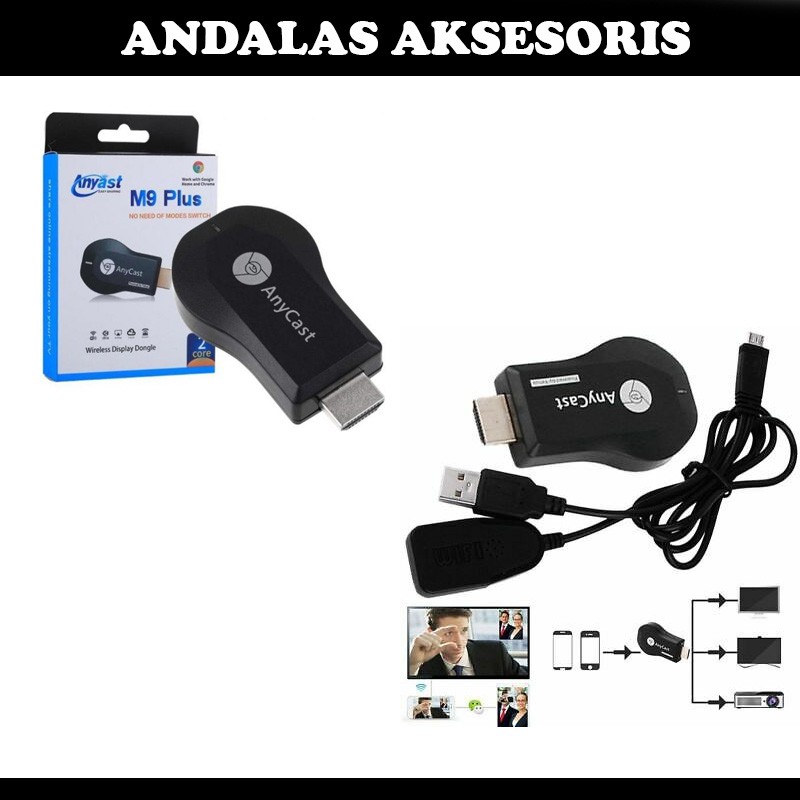 DONGLE HDMI M9 PLUS AIRPLAY WIFI DISPLAY MIRACAST TV DONGLE HDMI - Hitam