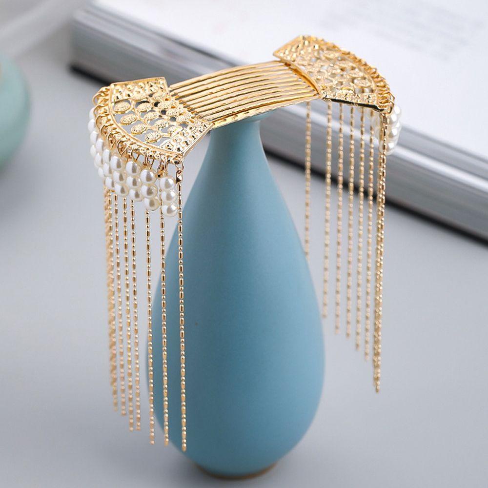 Needway Wanita Rambut Stik Retro Vintage Mutiara Bridal Rumbai Hiasan Kepala Chinese Hair Fork