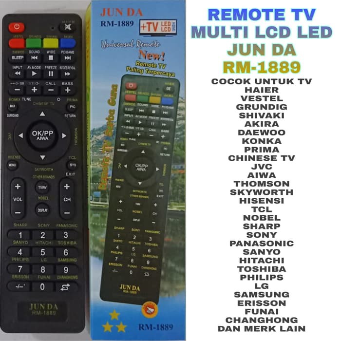 Dijual REMOTE TV MULTI LCD/LED TV JEPANG DAN CHINA JUN DA RM-1889 Terlaris
