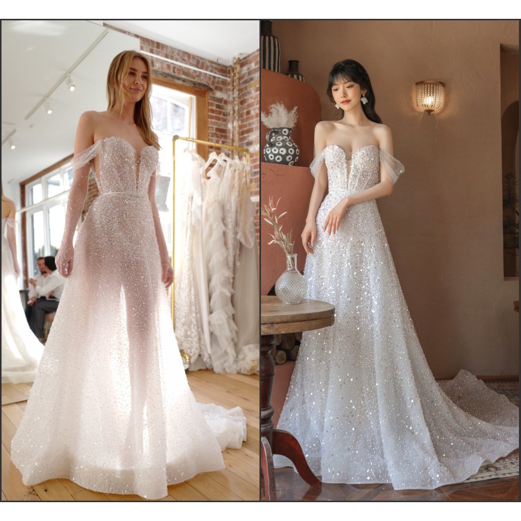 Disesuaikan satu bahu gaun pengantin mewah ringan 2022 baru Mori putri super peri mimpi mewah mewah 