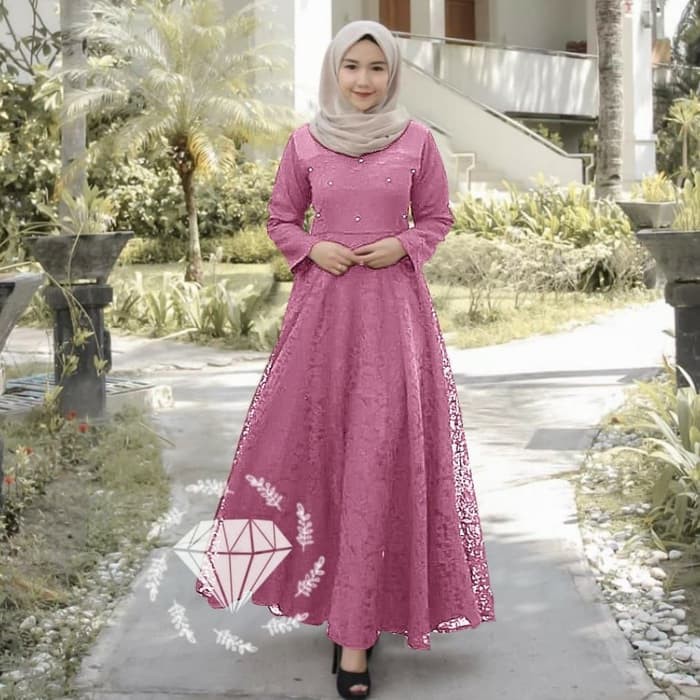 Wow 26 Gambar  Baju Gamis  Pesta  Gani Gambar 