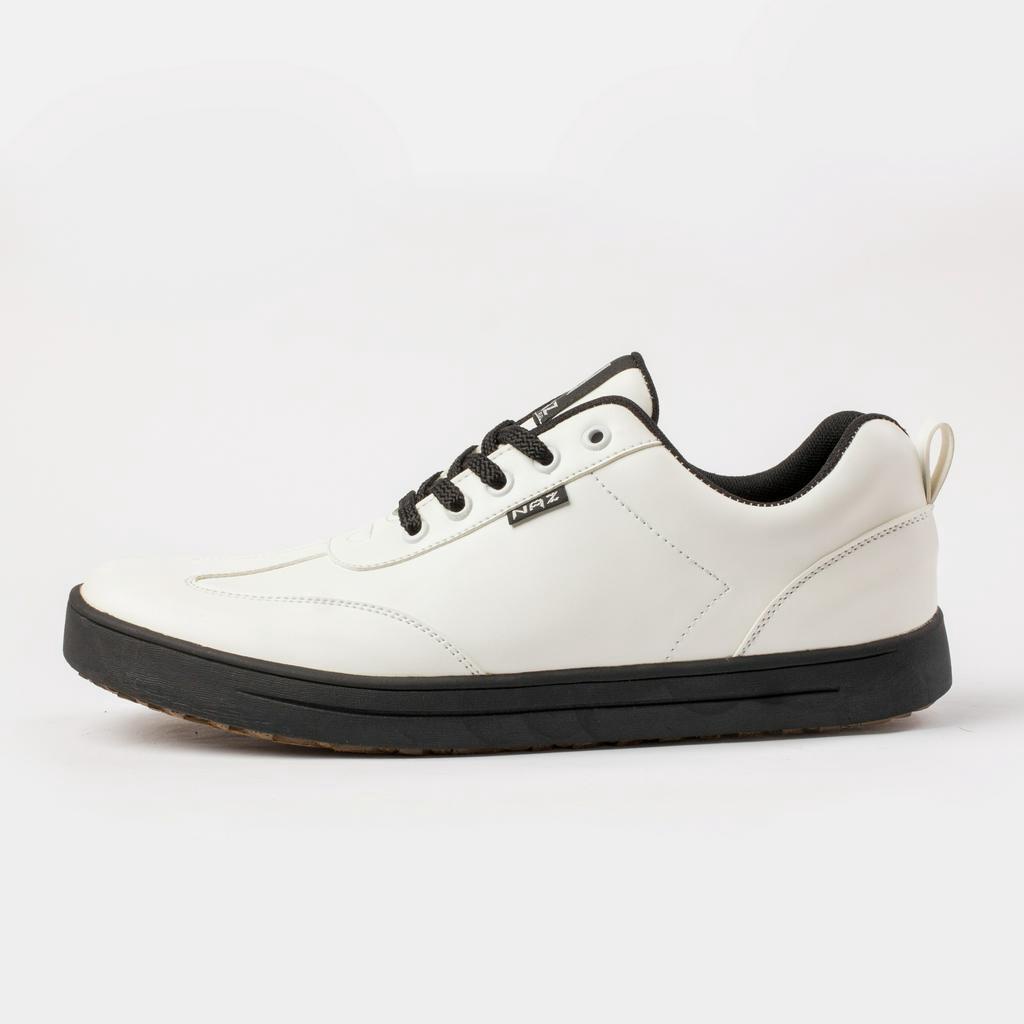 Sepatu Sneakers Pria Casual Naz Arran White Shoes Kets Cowok Trendi Kuliah Kerja Travelling Original