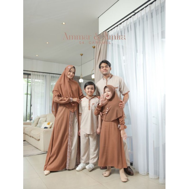 SARIMBIT  Ammar Amira ATTIN Hijab  TERBARU 2022-Po Sarimbit Lebaran 2022- Baju Couple Keluarga Famil
