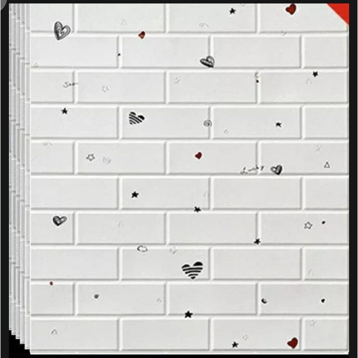 Wallpaper Dinding 3D Motif Batu Bata Foam Ukuran 70x77cm Ketebalan 3mm dan Banyak ukuran Lain Murah Meriah-6