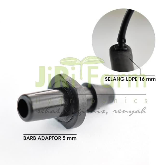 BEST SELLER JIRIFARM HIDROPONIK HIDROPONIK 3401 BARB ADAPTOR 5 MM (09252) TERBAIK